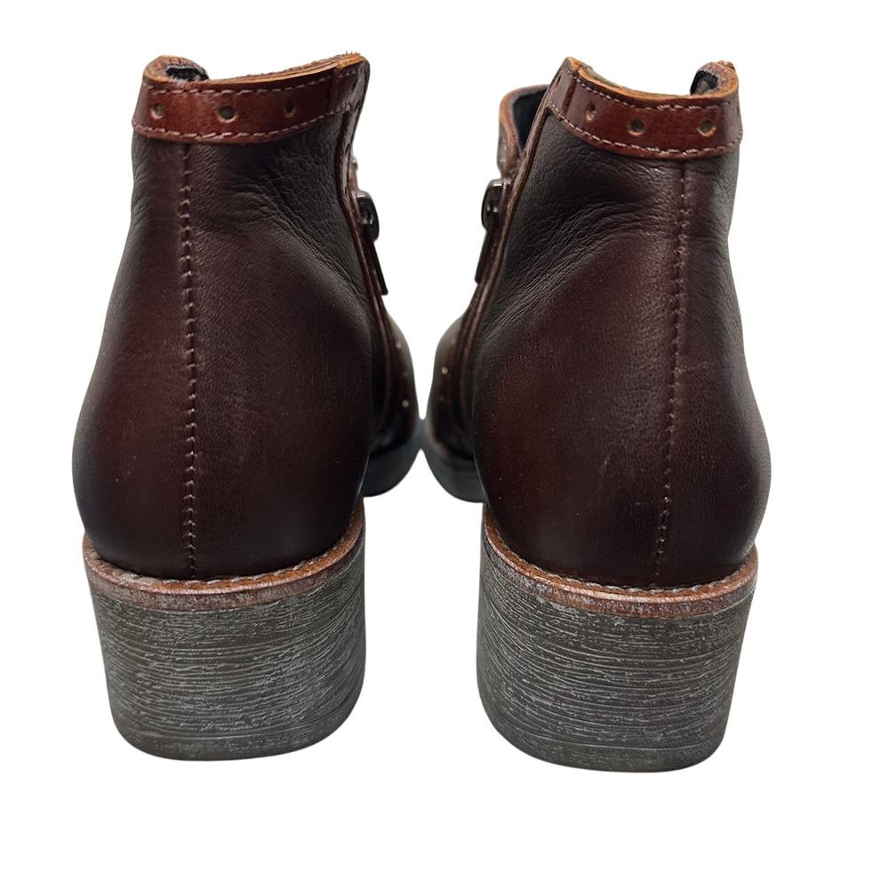 NAOT Meditate Brown Leather Ankle Bootie Studded Zipper Boho Womens Sz 38 7 - Picture 4 of 9